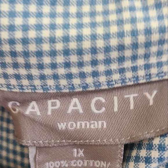 Capacity Woman's Long Sleeve Winter motif Blouse, Size: 1X Color: Blue - Picture 8 of 13